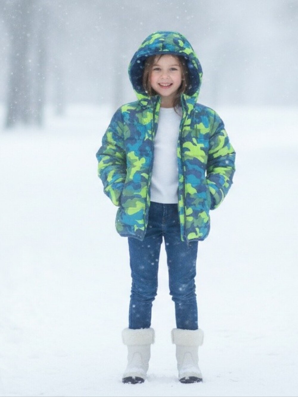 Lands' End Kids  Reversible Hooded PRIMALOFT Puffer Jacket -  Sz 6/7
